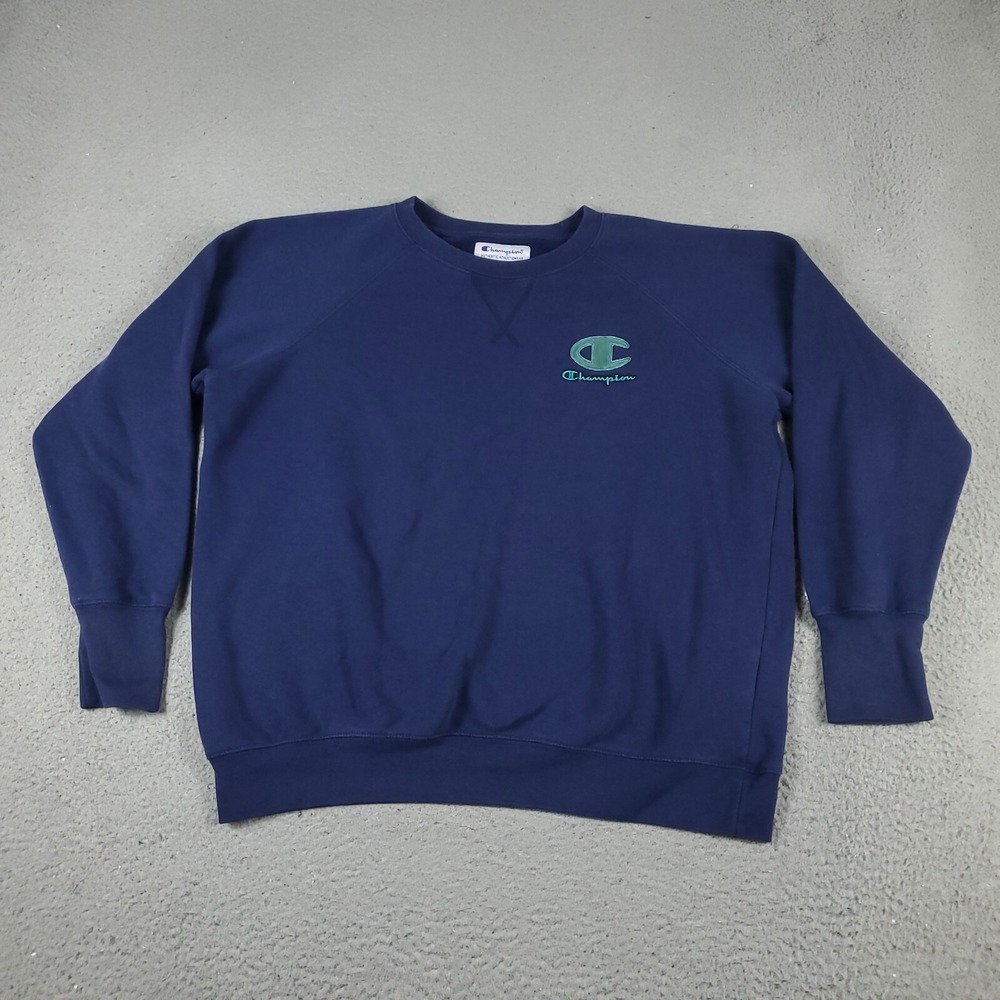 Champion Sweater Womens Large Blue Casual Pullover Sweatshirt Ladies